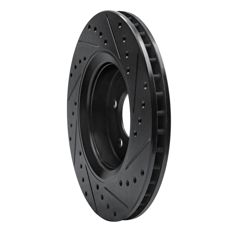 Volvo V70 Brake Rotor (1) - Front Left - R1 Concepts - Drilled & Slotted - Black - `98-`04